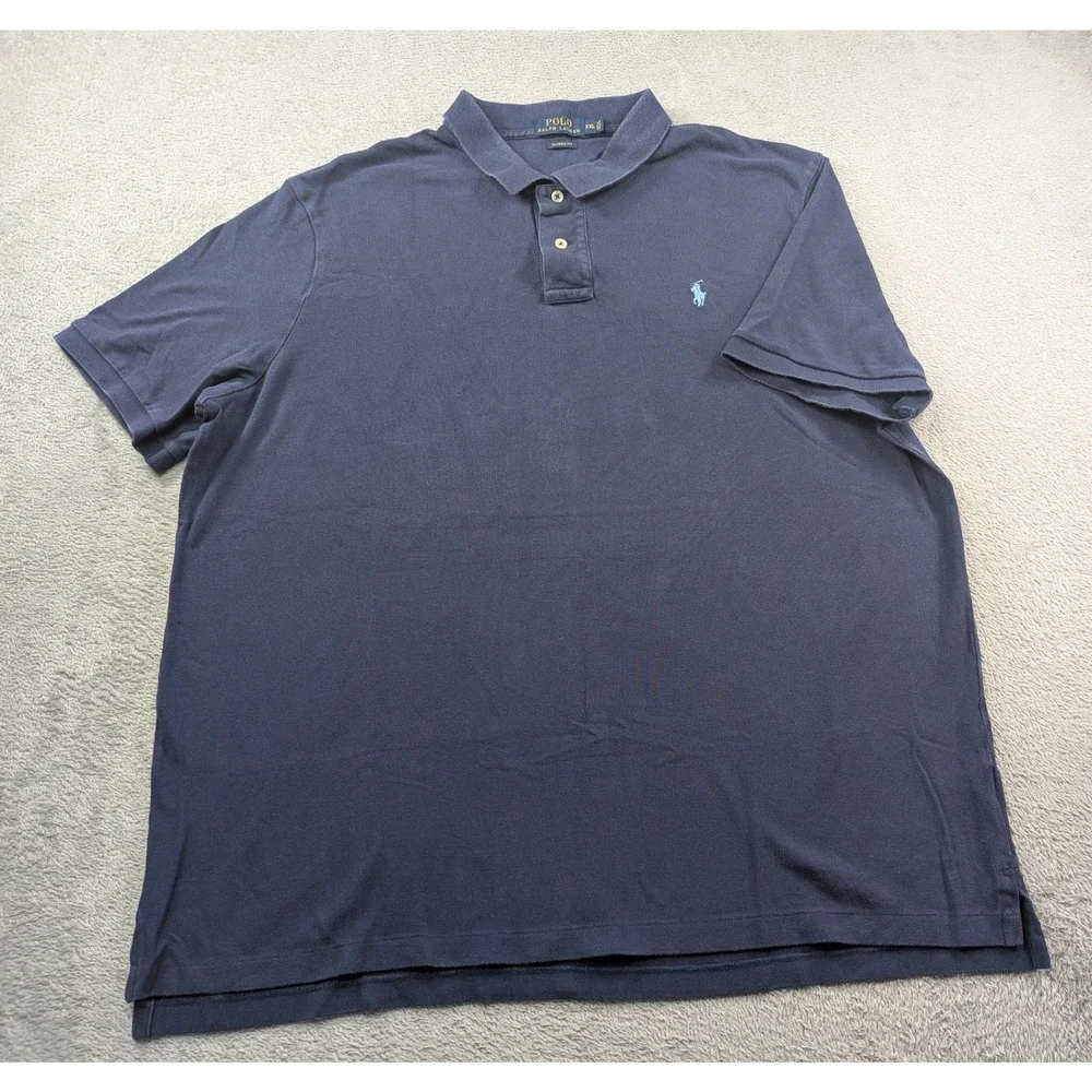 Polo Ralph Lauren Mens XXL Navy Blue Classic Fit Short Sleeve Polo Shirt Cotton